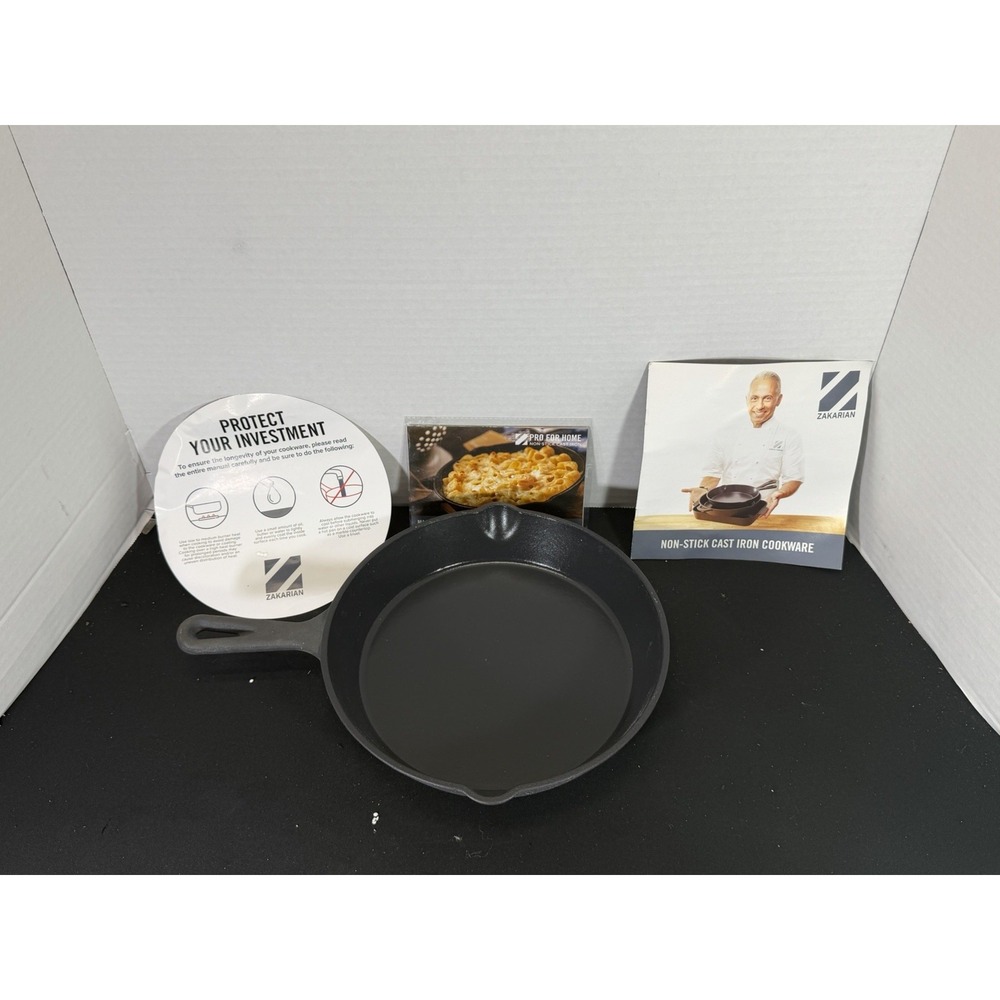 Zakarian Dash 10" Non-Stick Cast Iron Skillet K48201 New Open Box W/Foam Insert